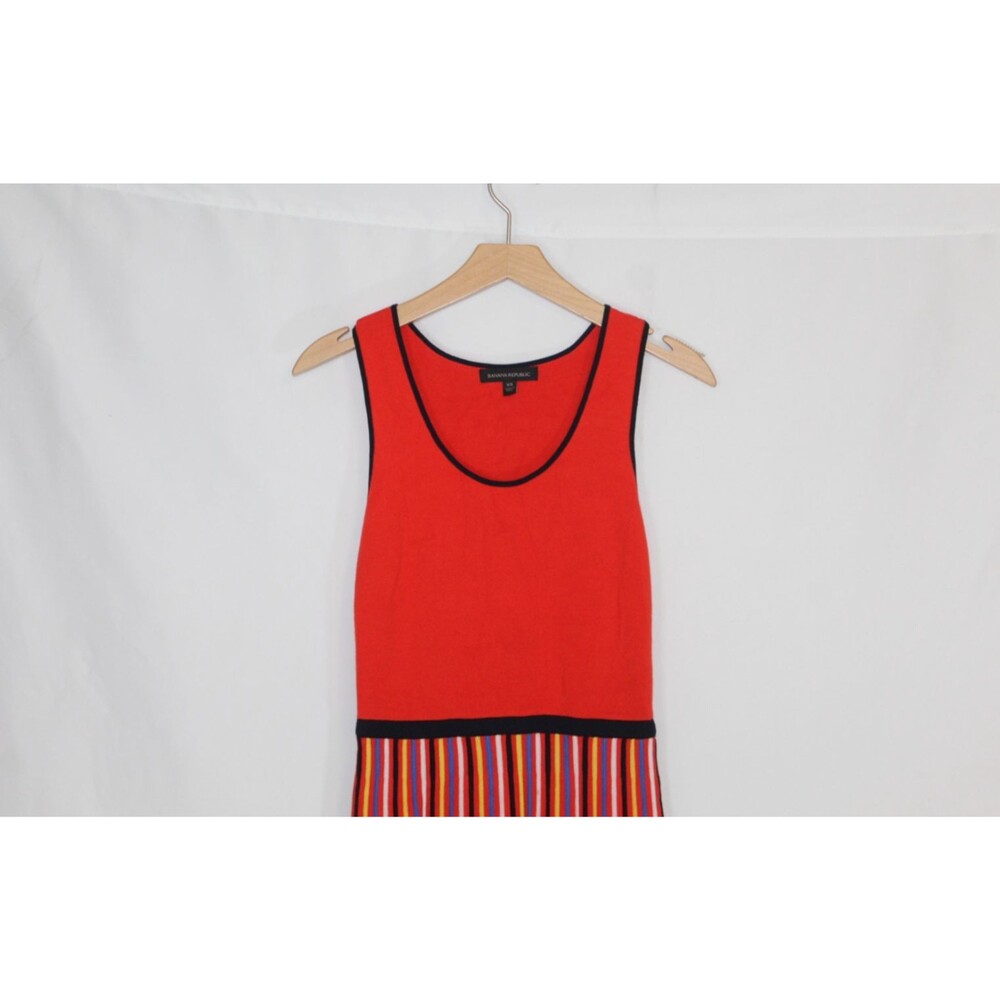 Banana Republic women's striped sleeveless a-line dress size XS colorful knit - Picture 4 of 12